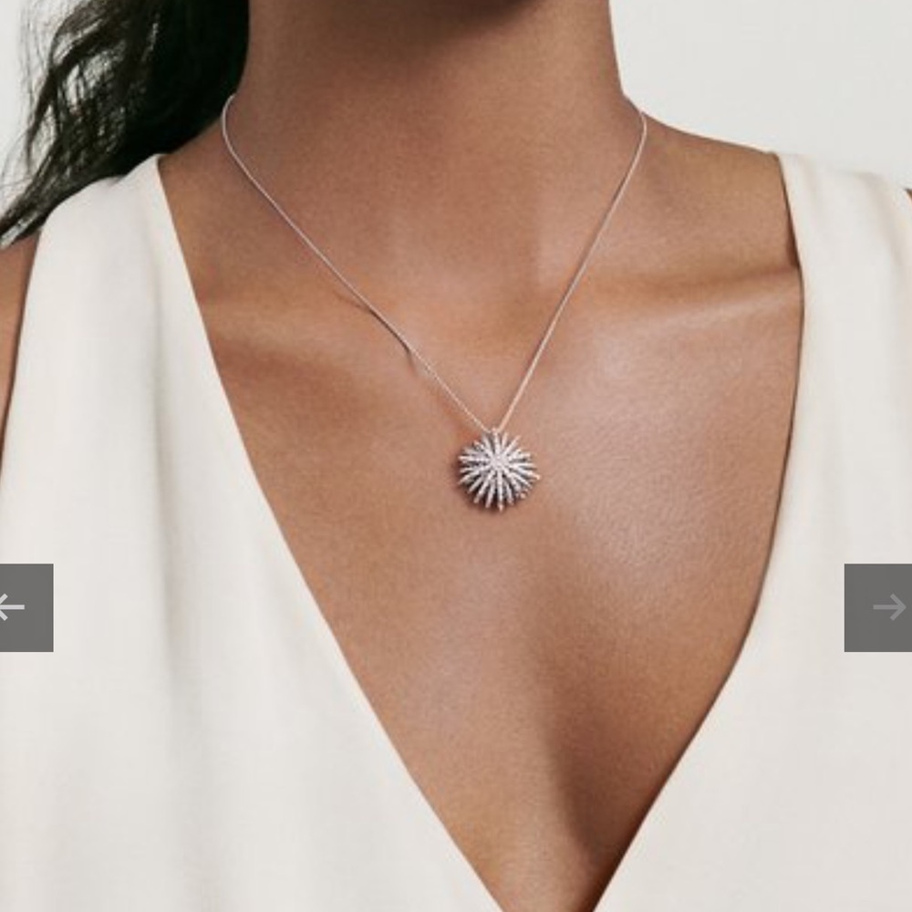 David Yurman Starburst Pendant Necklace medium .50 ctw 20” chain - Picture 4 of 5